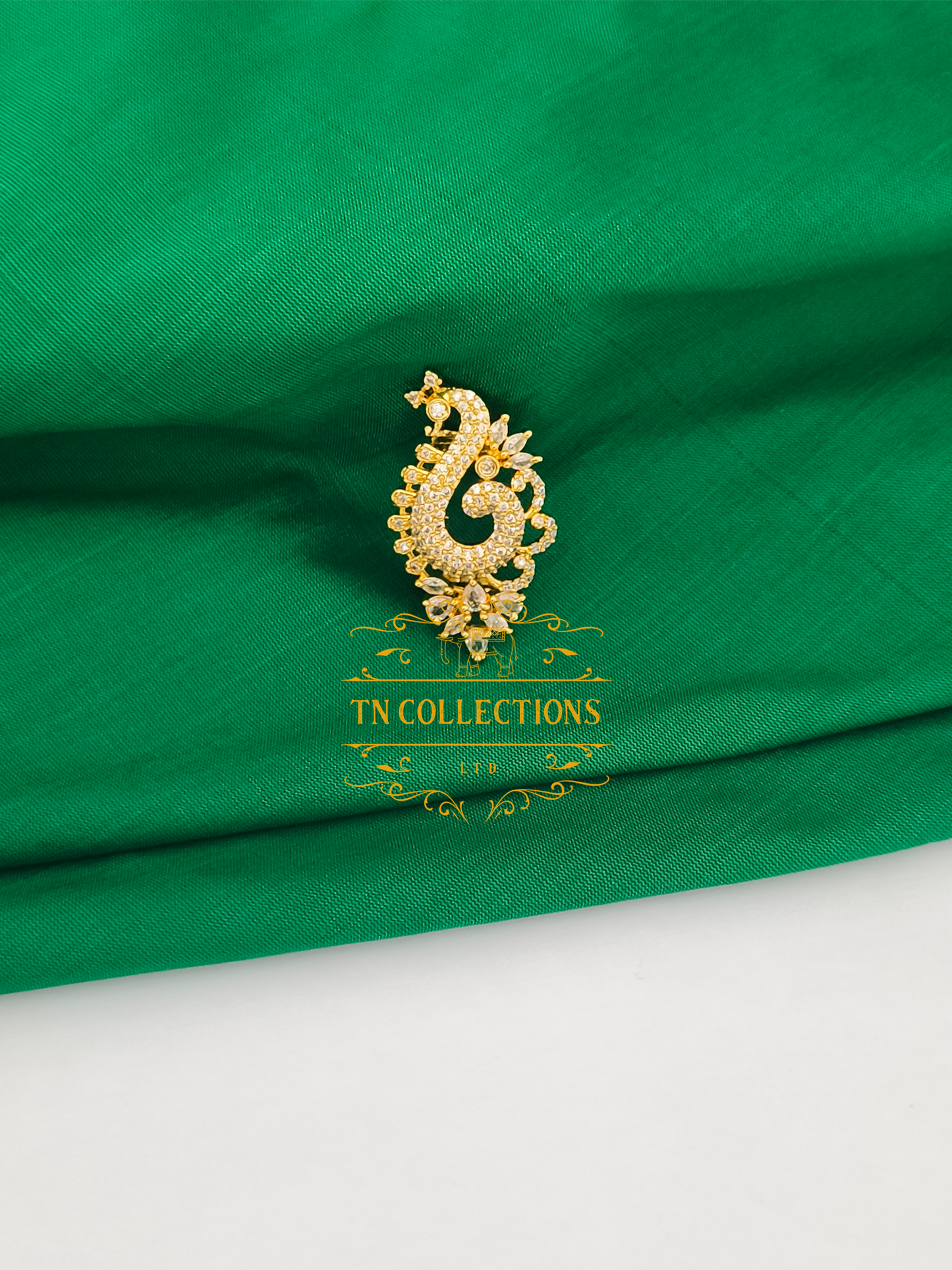 Gold Plated Peacock Design Kodi Mugappu (Brooch)