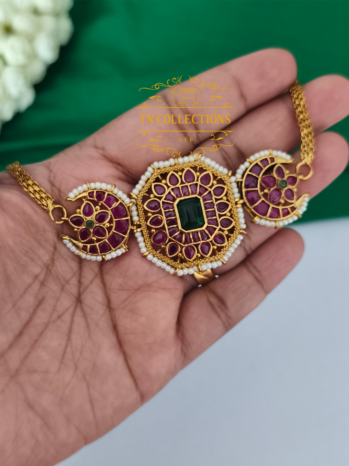 Antique Polish Real Kemp Choker necklace set