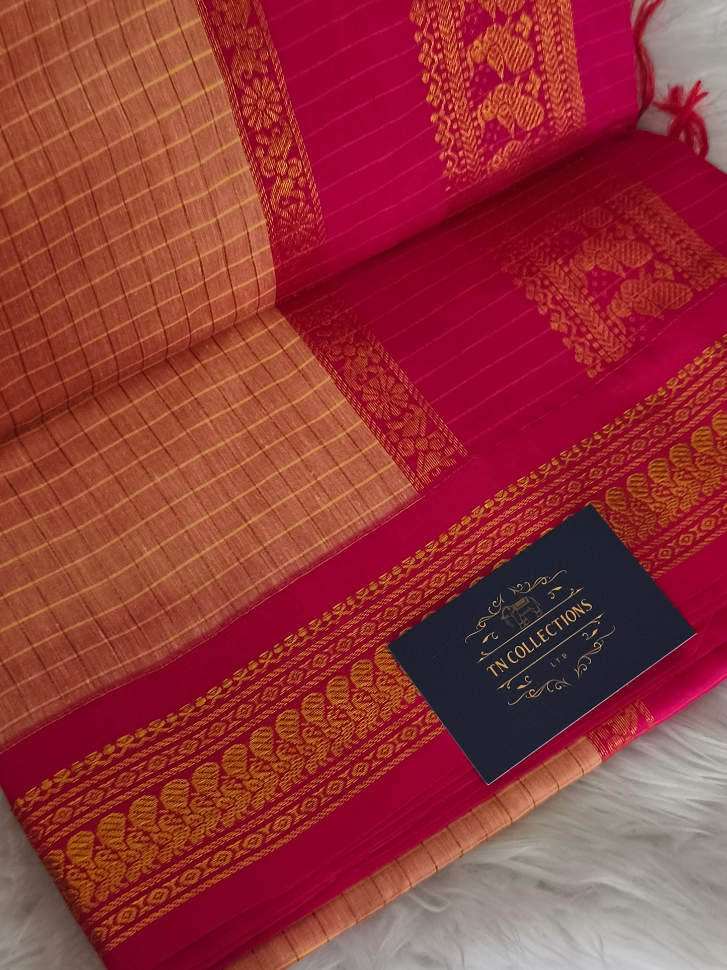 Checked Design Kalyani Cotton Saree
