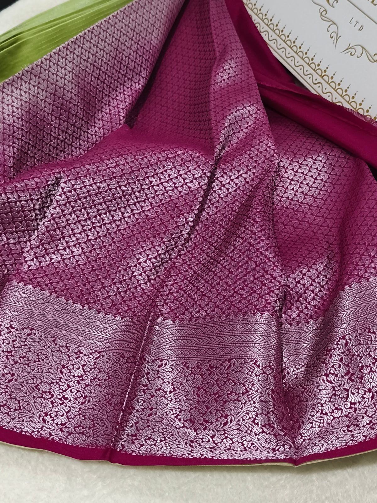 Kanchi Semi silk saree (Silver zari)