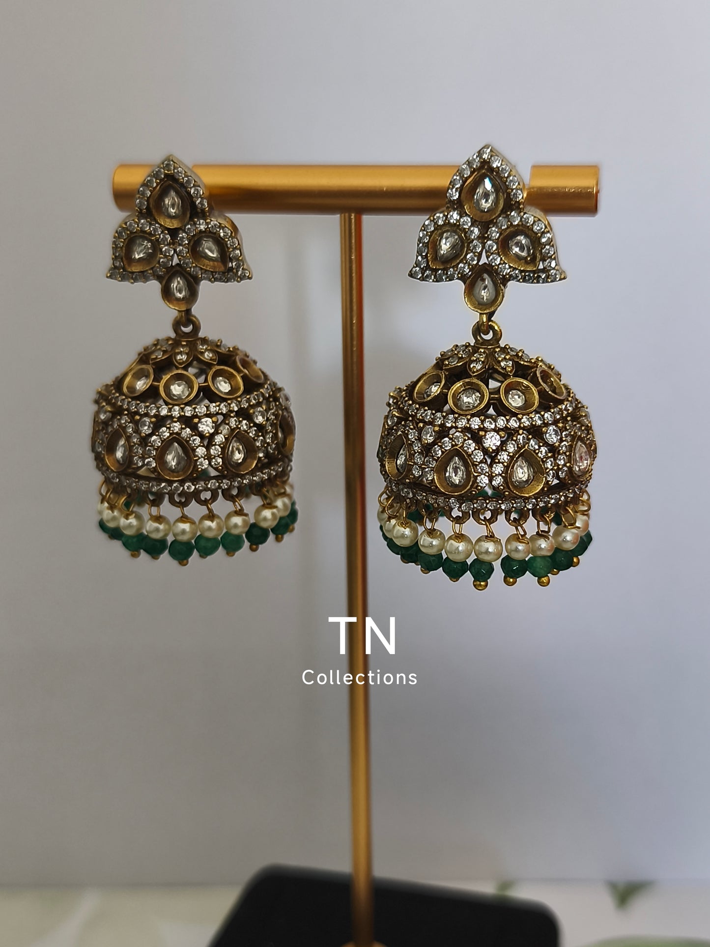 Victorian Ad Jimikki with Green Pearls