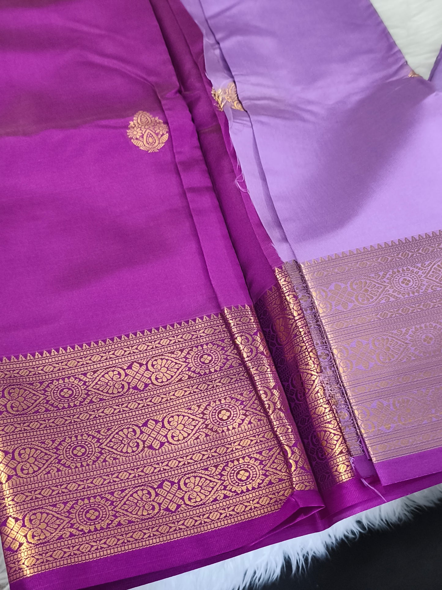Luxury Semi Soft Silk Saree (Lavender)