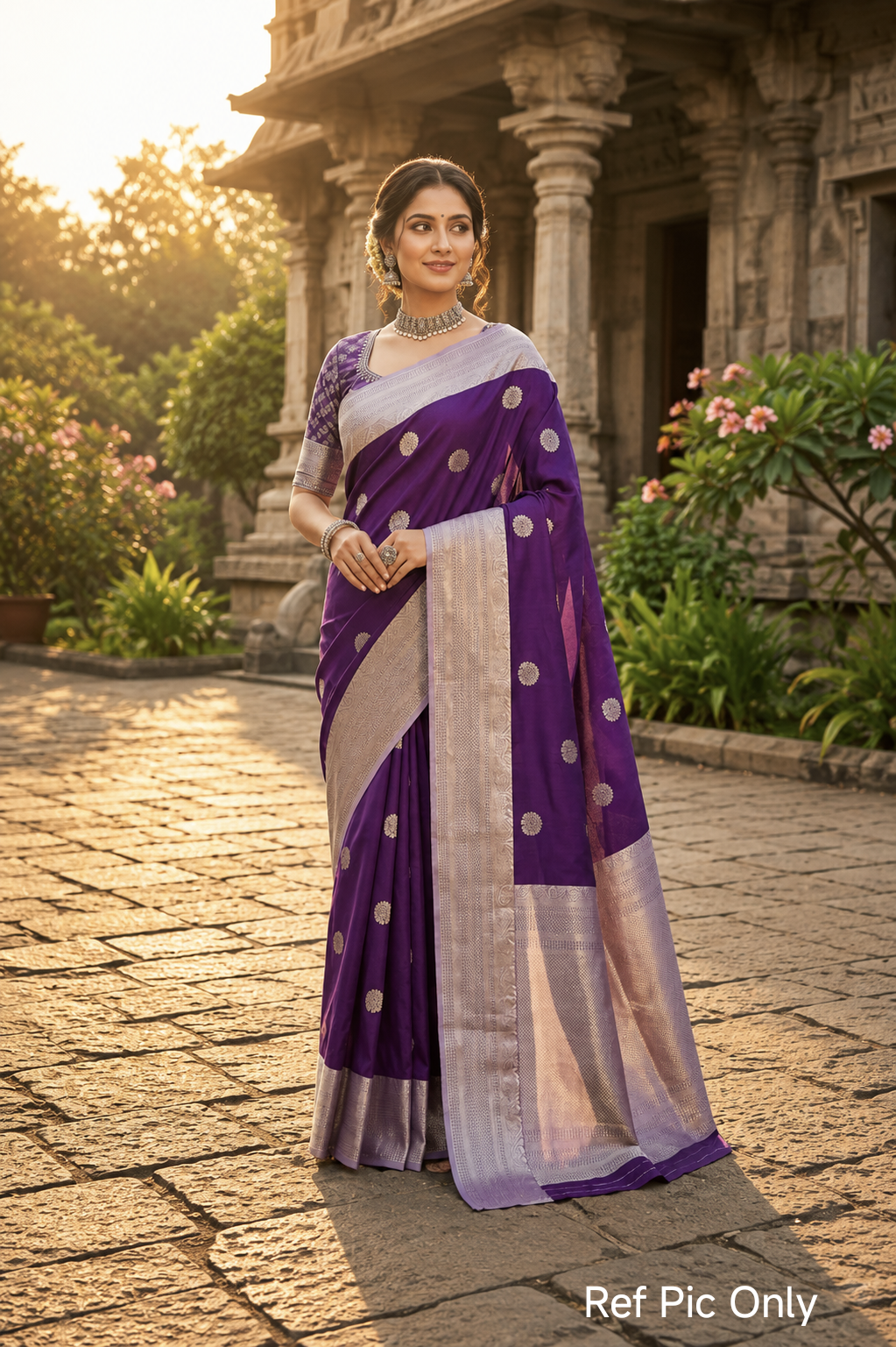 Banarasi Semi Katan Semi Silk Saree (Wine Purple)
