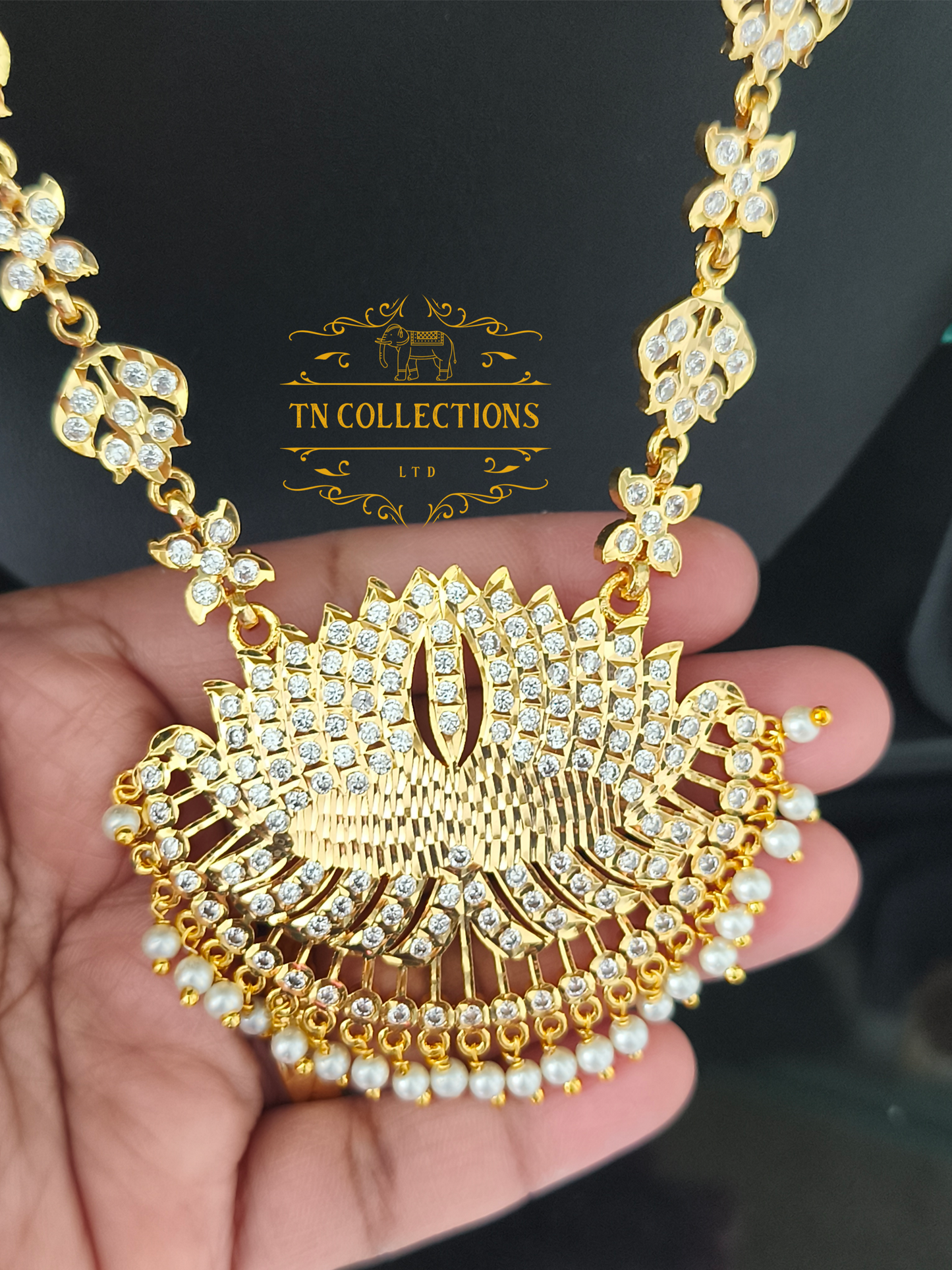 Micro Gold-Plated Traditional Semi Bridal Set (Full white stones)