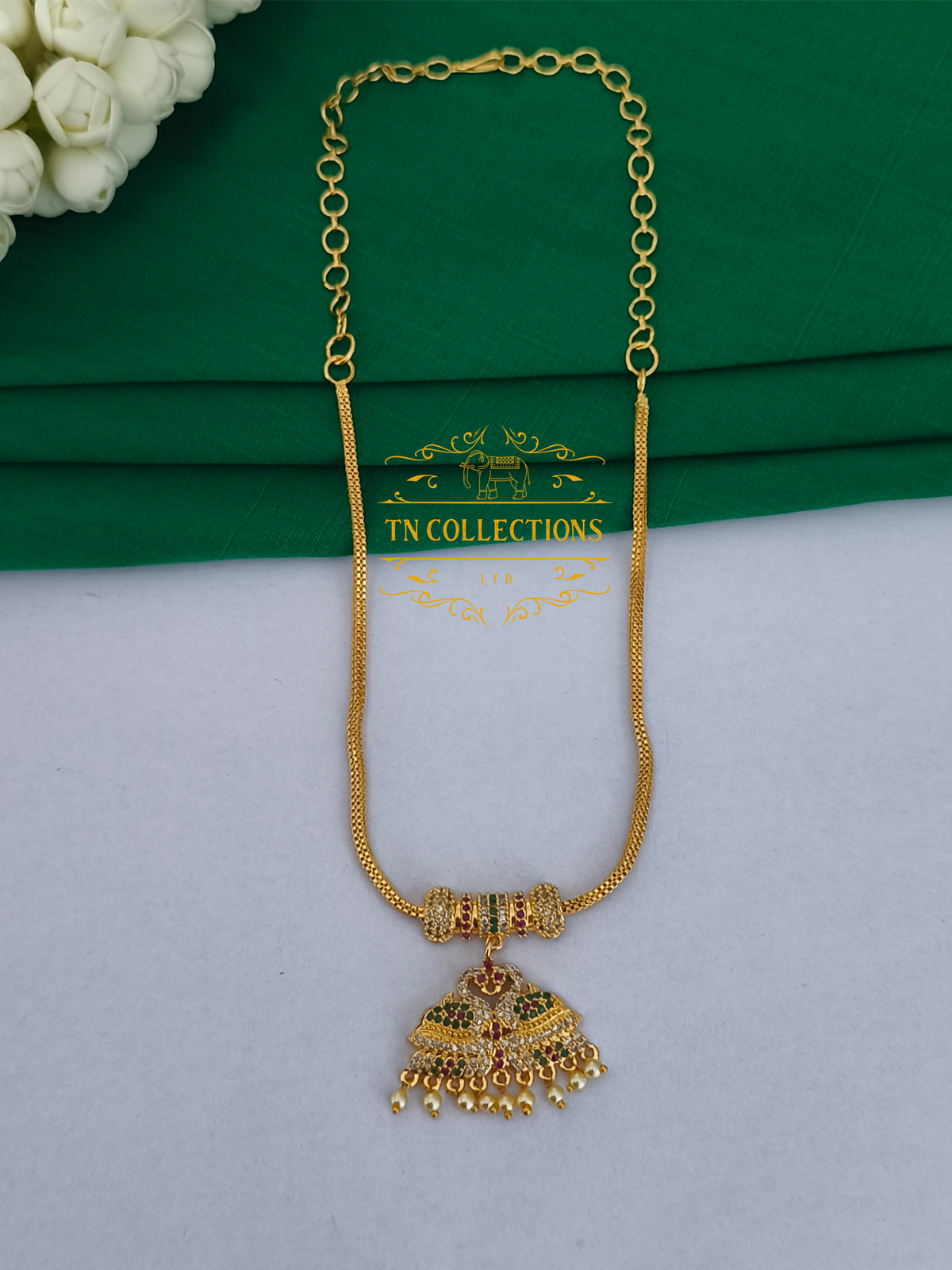 Micro Gold Finish cz stones Attiyal (Multicoloured Stones)