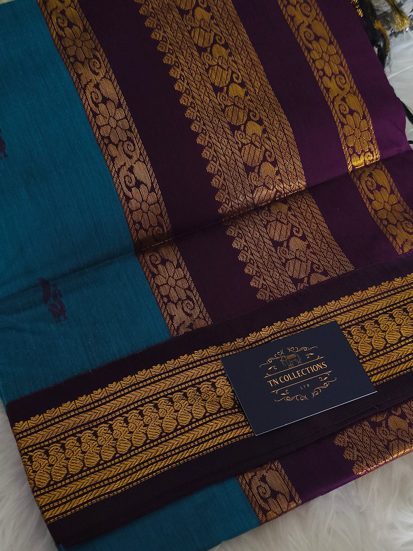 Blue Kalyani Cotton Pattu Saree