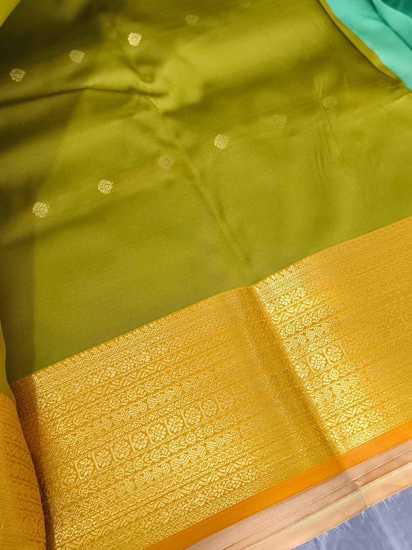 Semi Soft Silk Saree (Mint Green)