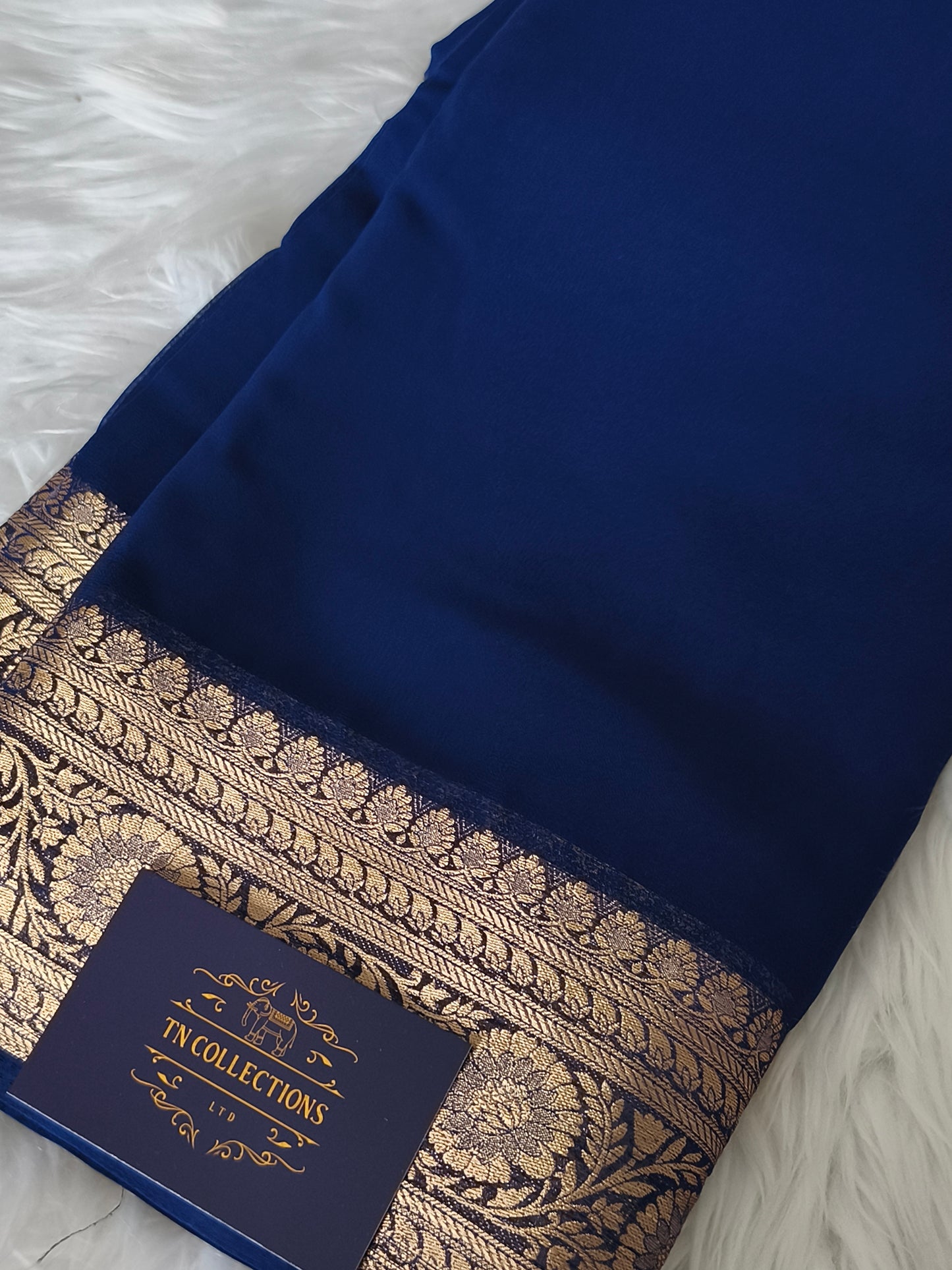 Blue Soft lightweight Chiffon Sarees