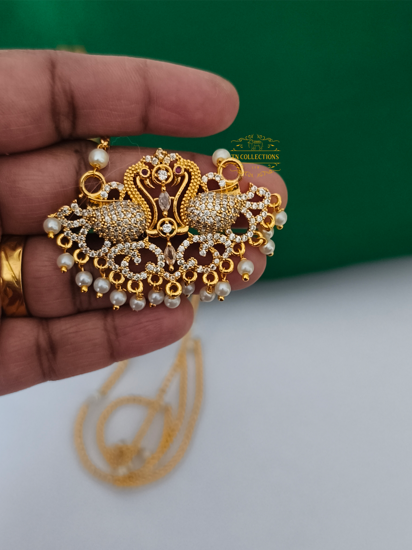 Micro gold plated Peacock Pathakkam (SMALL size)