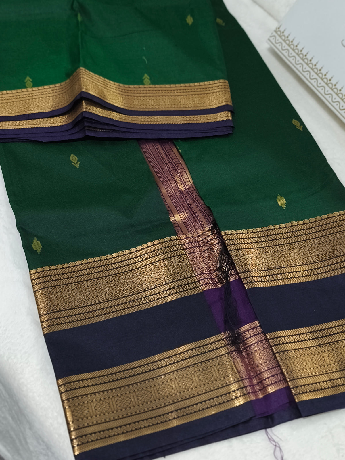 Trendy Semi Soft Silk Saree with contrast blouse and rich pallu