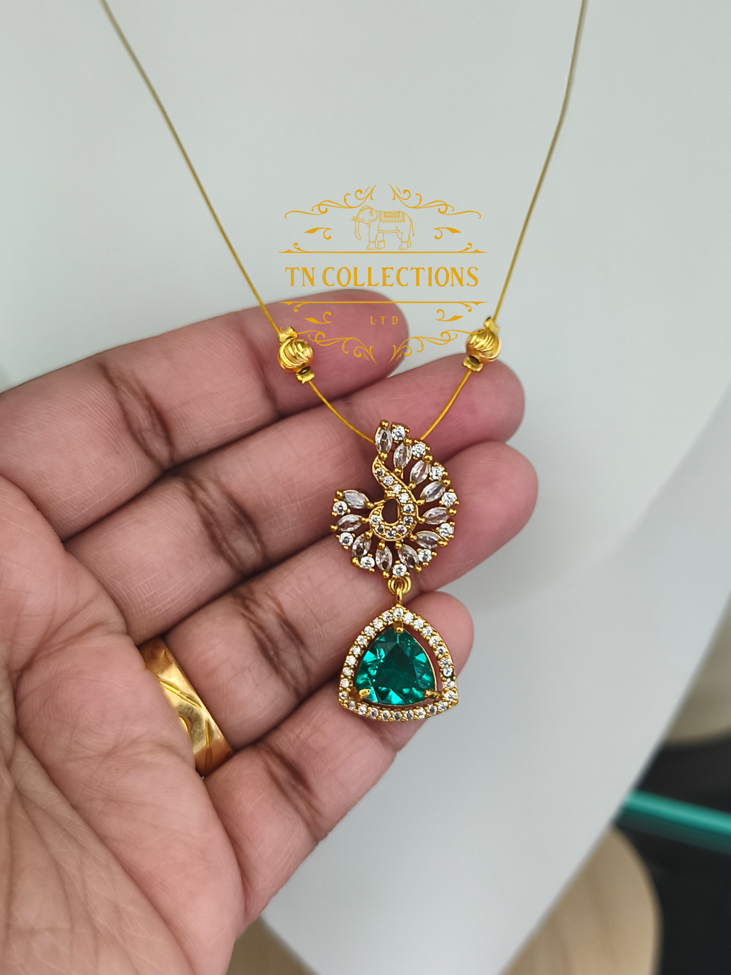 Matte Finish Indo western Invisible Necklace with earrings