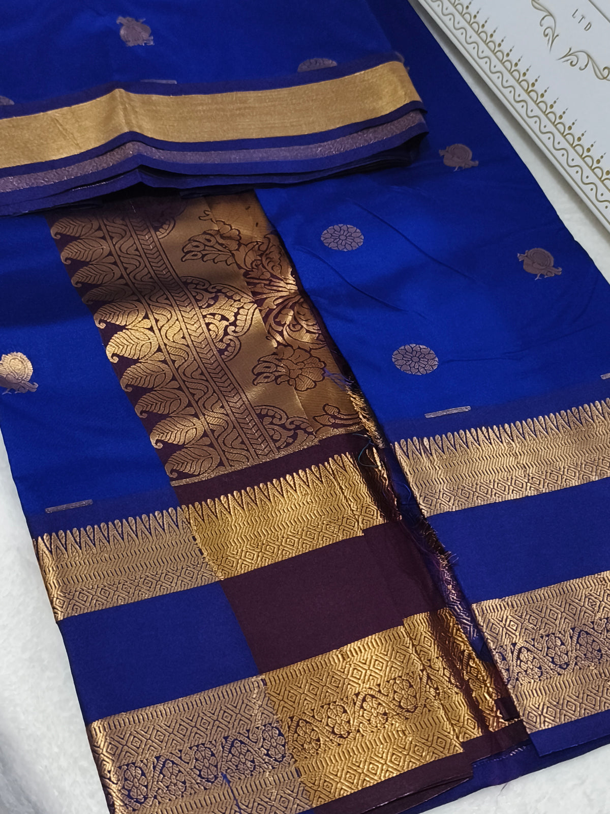 Trendy Semi Soft Silk Saree with contrast blouse and rich pallu