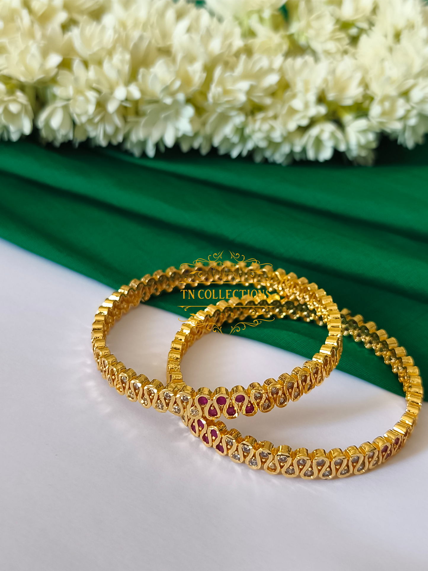 Micro Gold Finish CZ stone Bangles