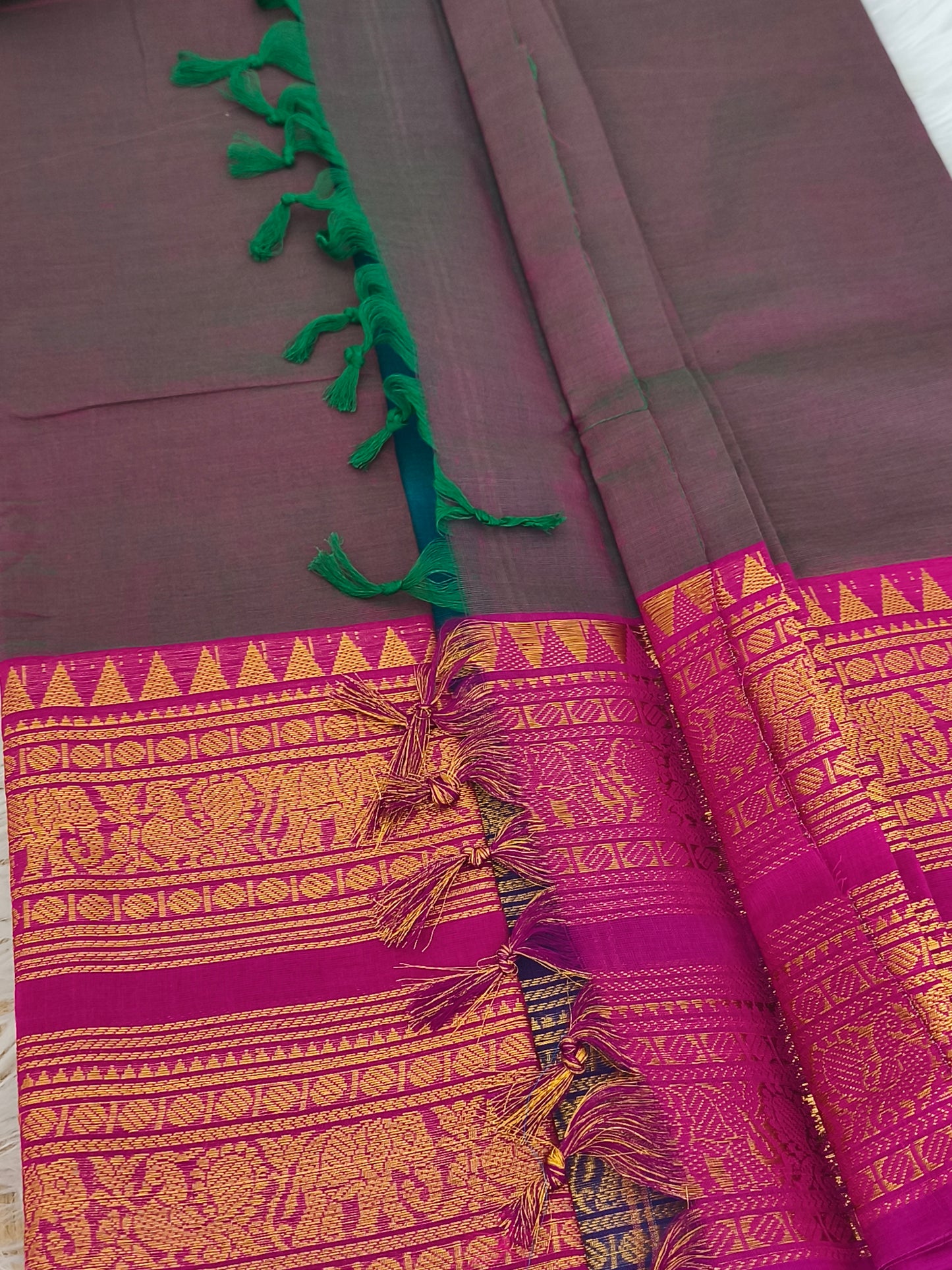 Pure handloom kanchi cotton saree