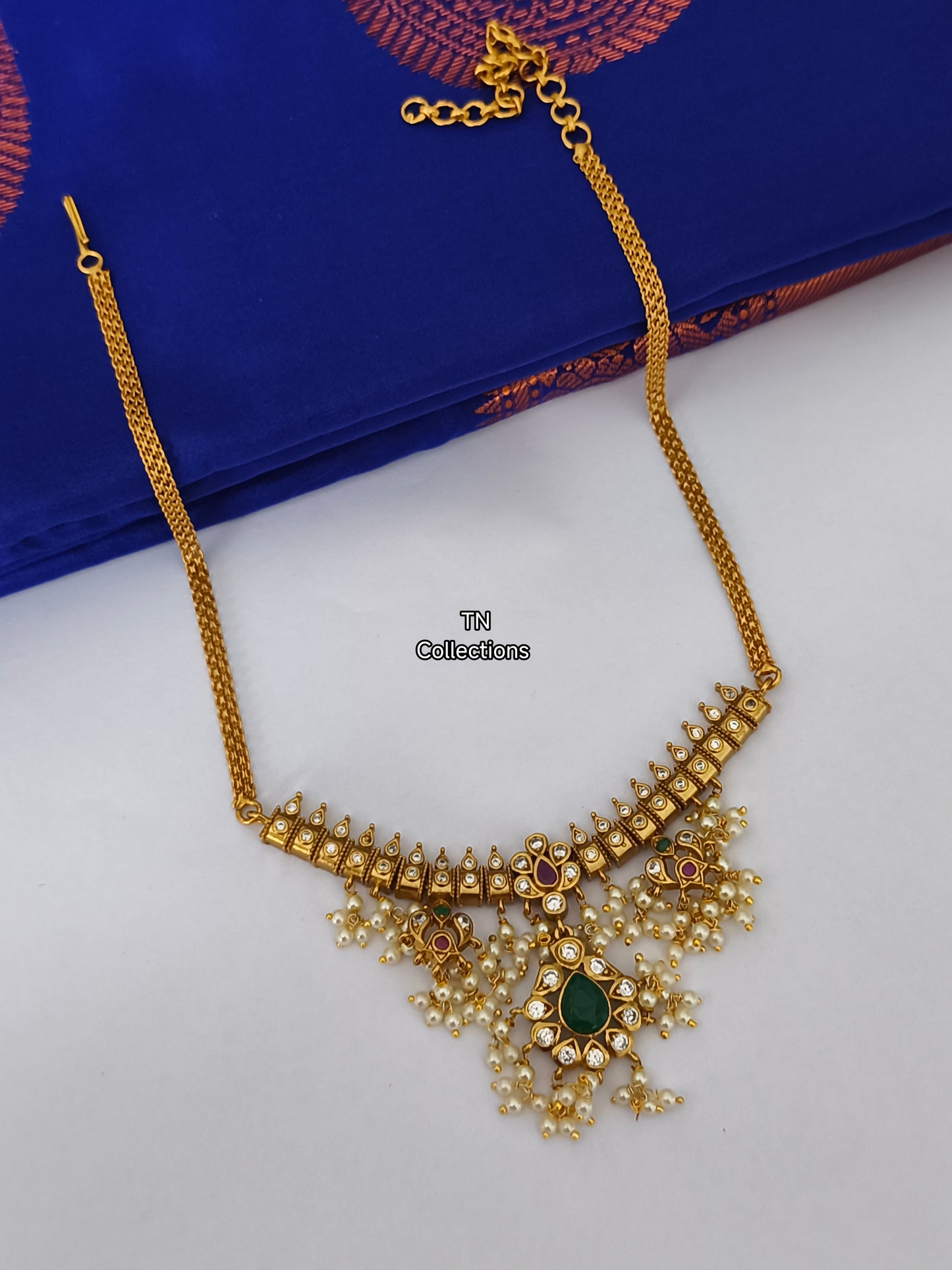 Matte Finish Guttapusalu Choker Necklace Set