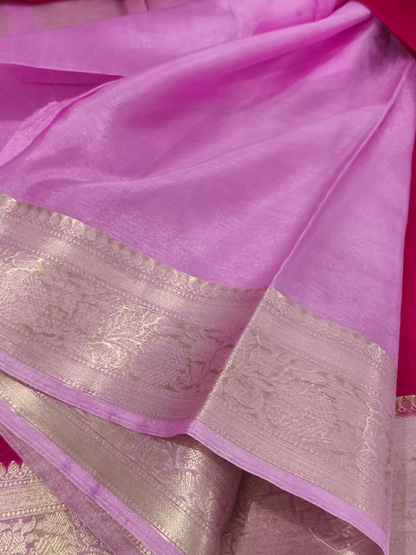 Banarasi Warm Silk Saree (Dark Pink)