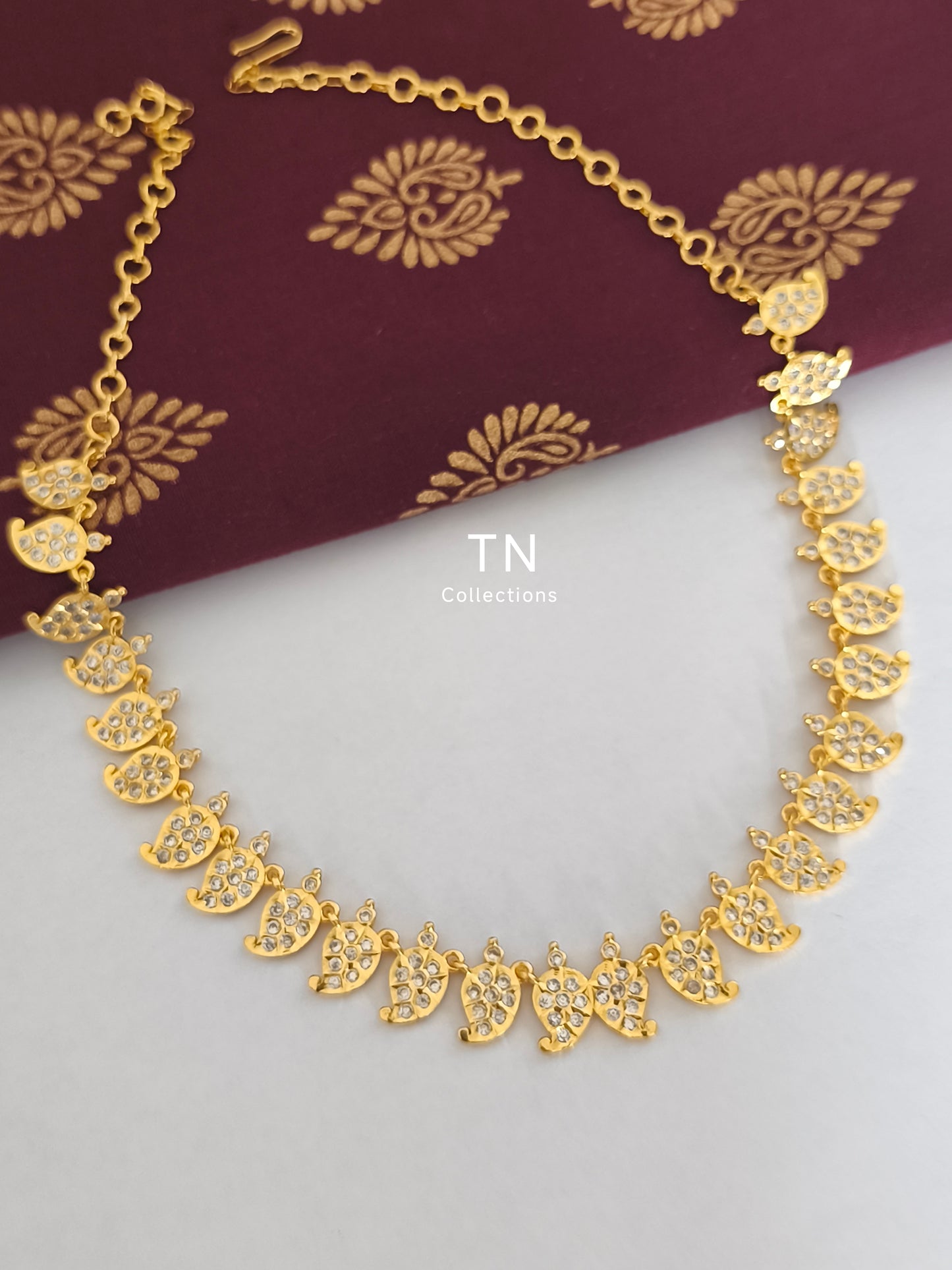 Micro gold plated Traditional Mango Attiyal with Earrings