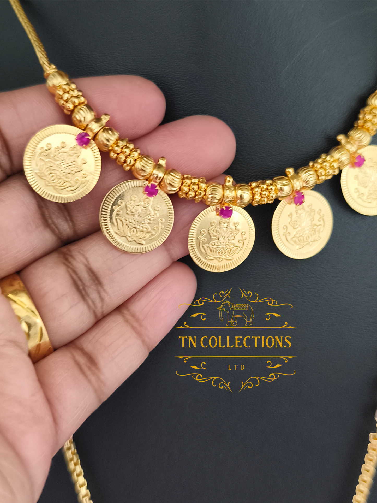 Micro Gold-Plated Traditional Semi Bridal Set (Ruby &white stones)