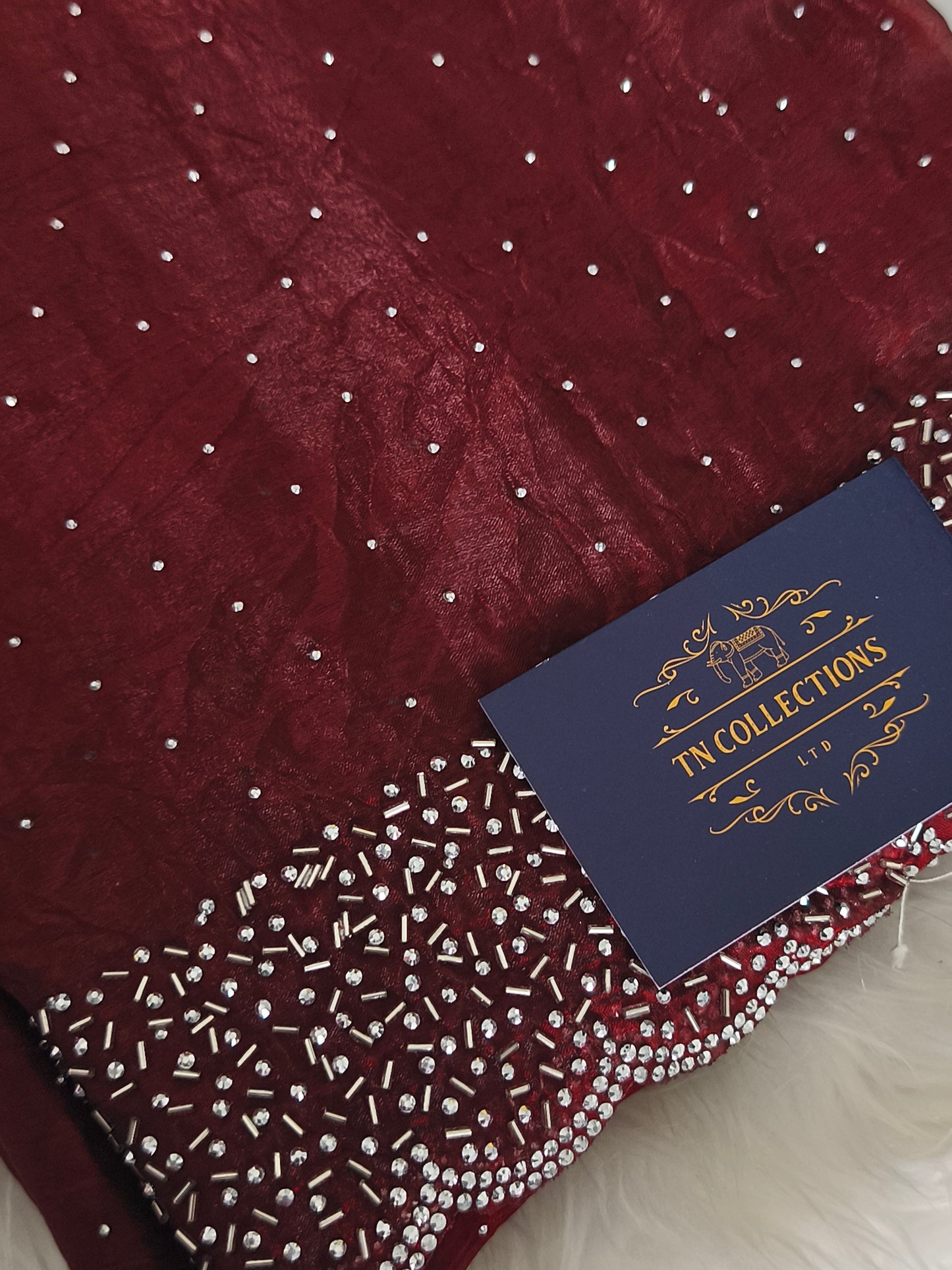 Maroon Space Silk Party Saree