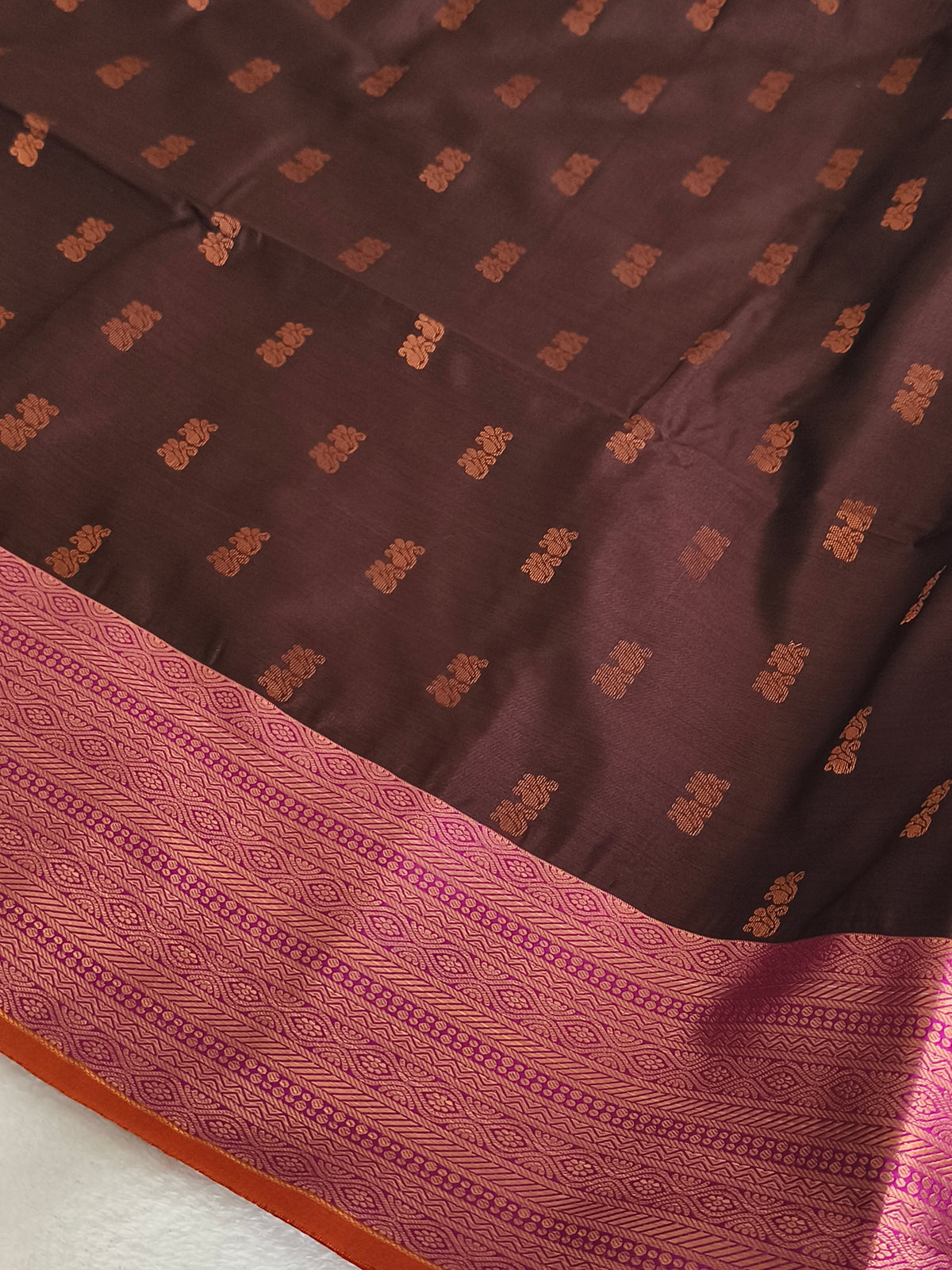 Dual shaded Luxury Soft Silk Saree with contrast blouse and rich pallu