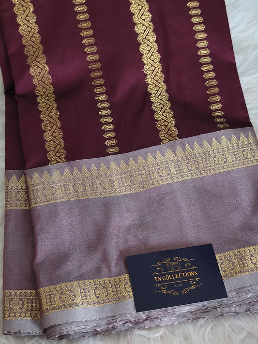 Semi Soft Silk Saree (Maroon)