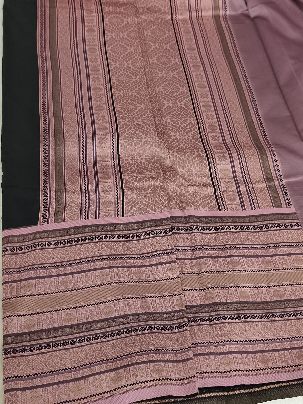 Black Kanchi semi silk Saree
