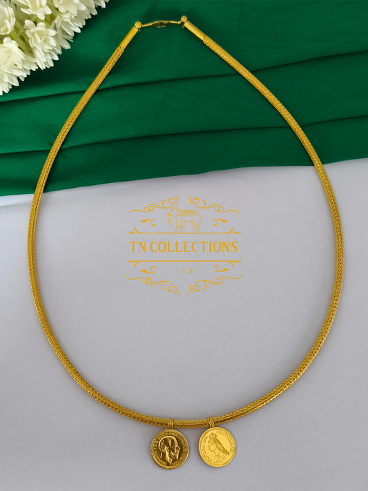 22ct Gold Plated Traditional Christian Thalikodi with Coins (9-11 Pawn thickness)