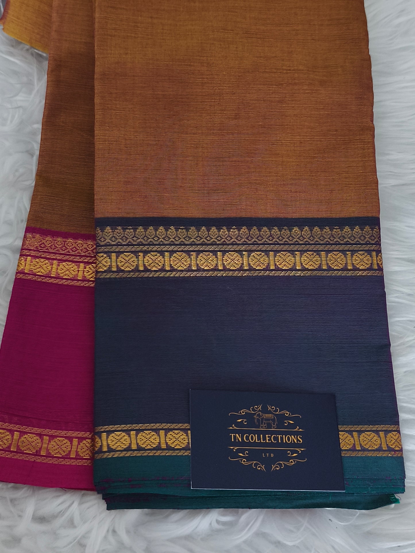 Chettinad Cotton Saree with matching kalamkarai blouse material