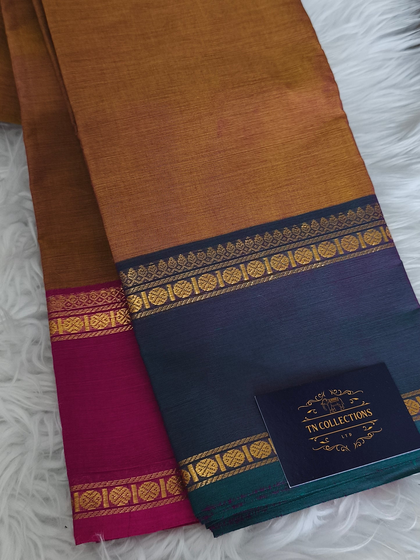 Chettinad Cotton Saree with matching kalamkarai blouse material