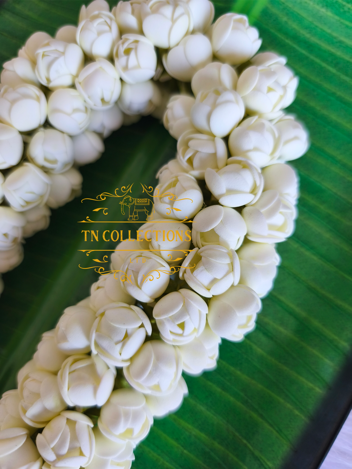 Realistic artificial foam bloomed Mallipoo (Jasmine Garland)