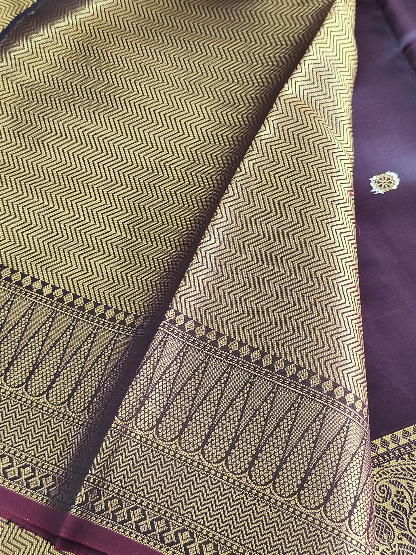 Dark Brown Banarasi Semi kataan Soft Silk