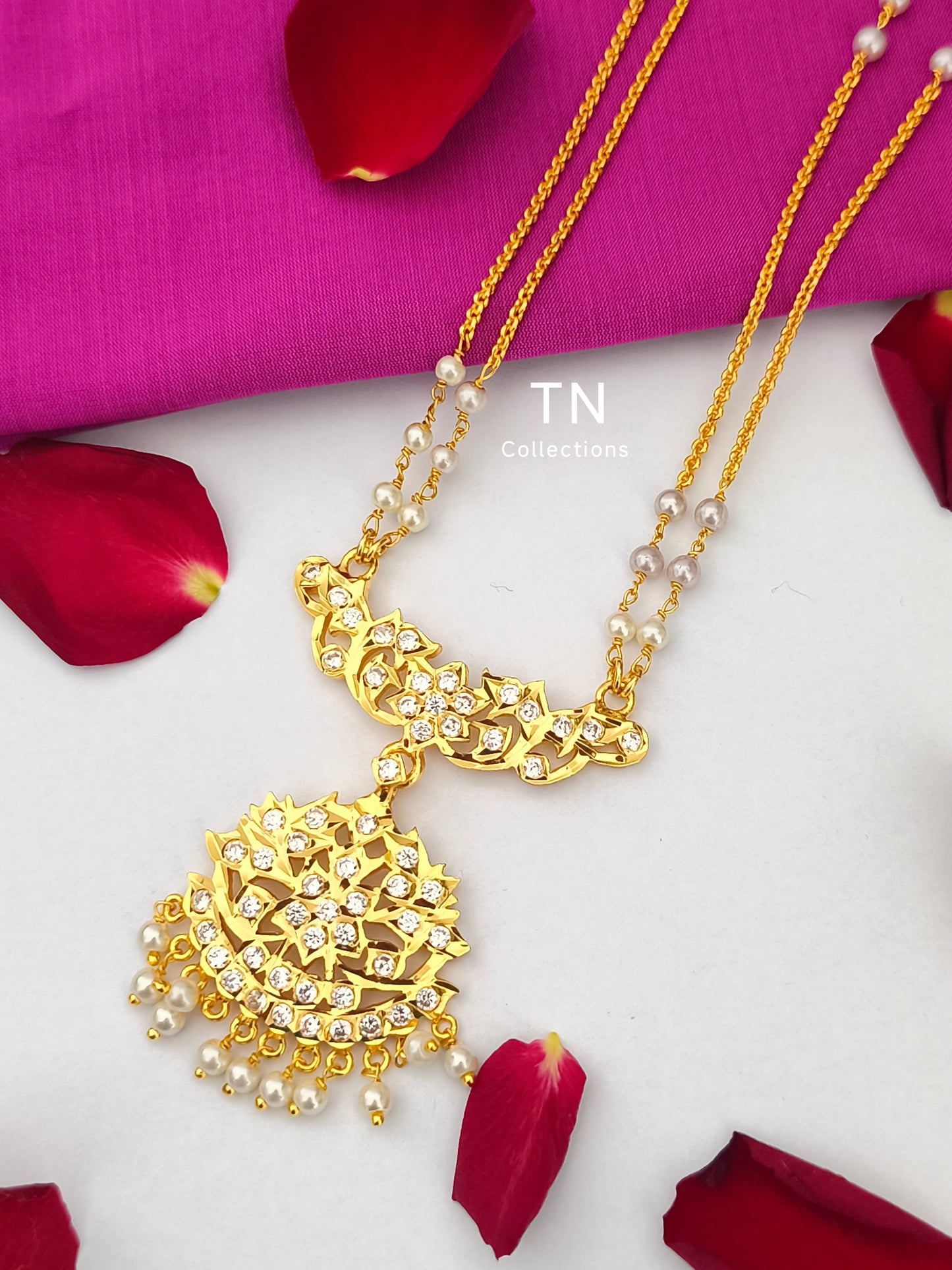 Traditional Impon Pathakkam with pearl chain
