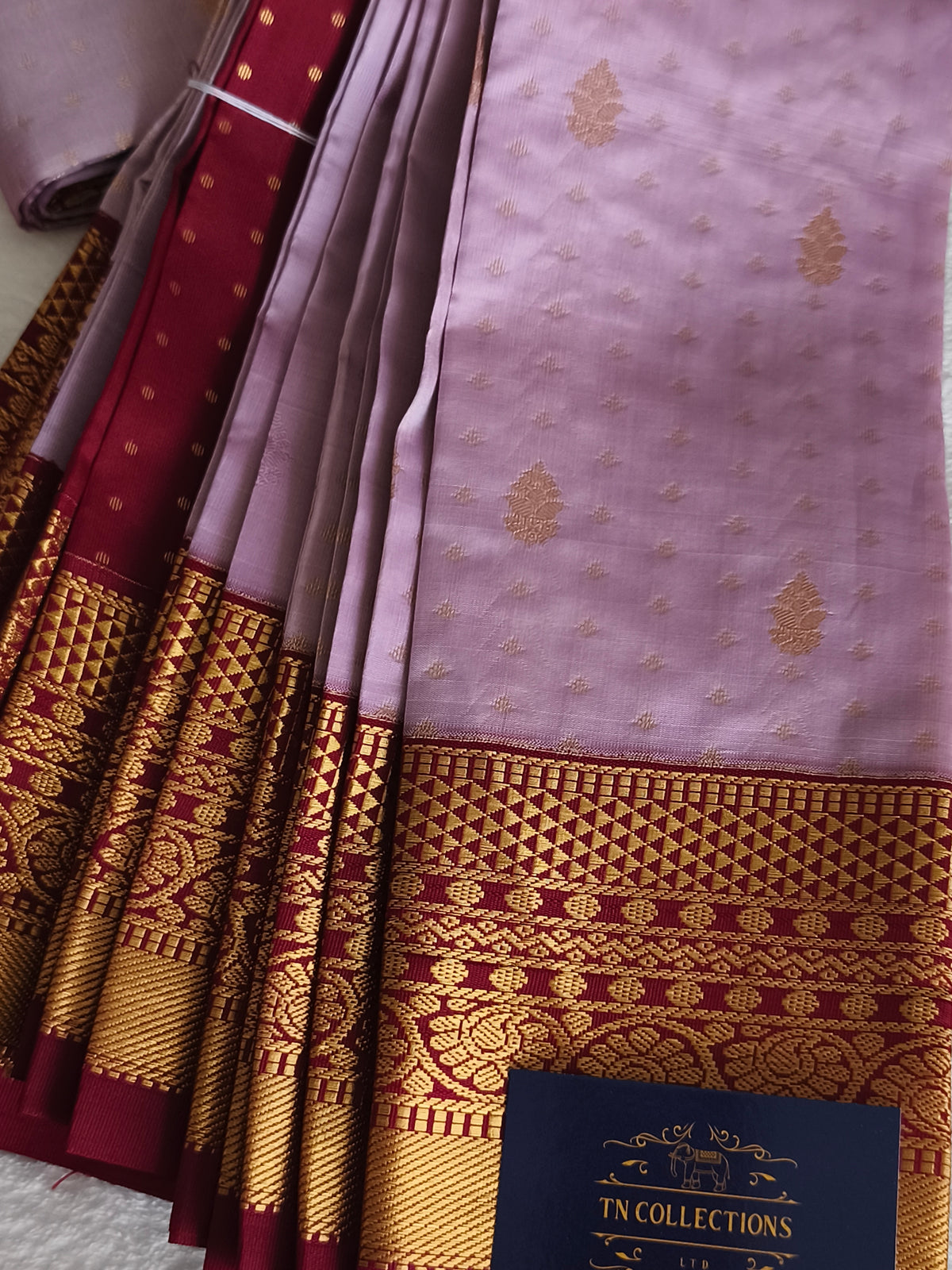 Premium kanchi Semi Silk Saree with contrast blouse
