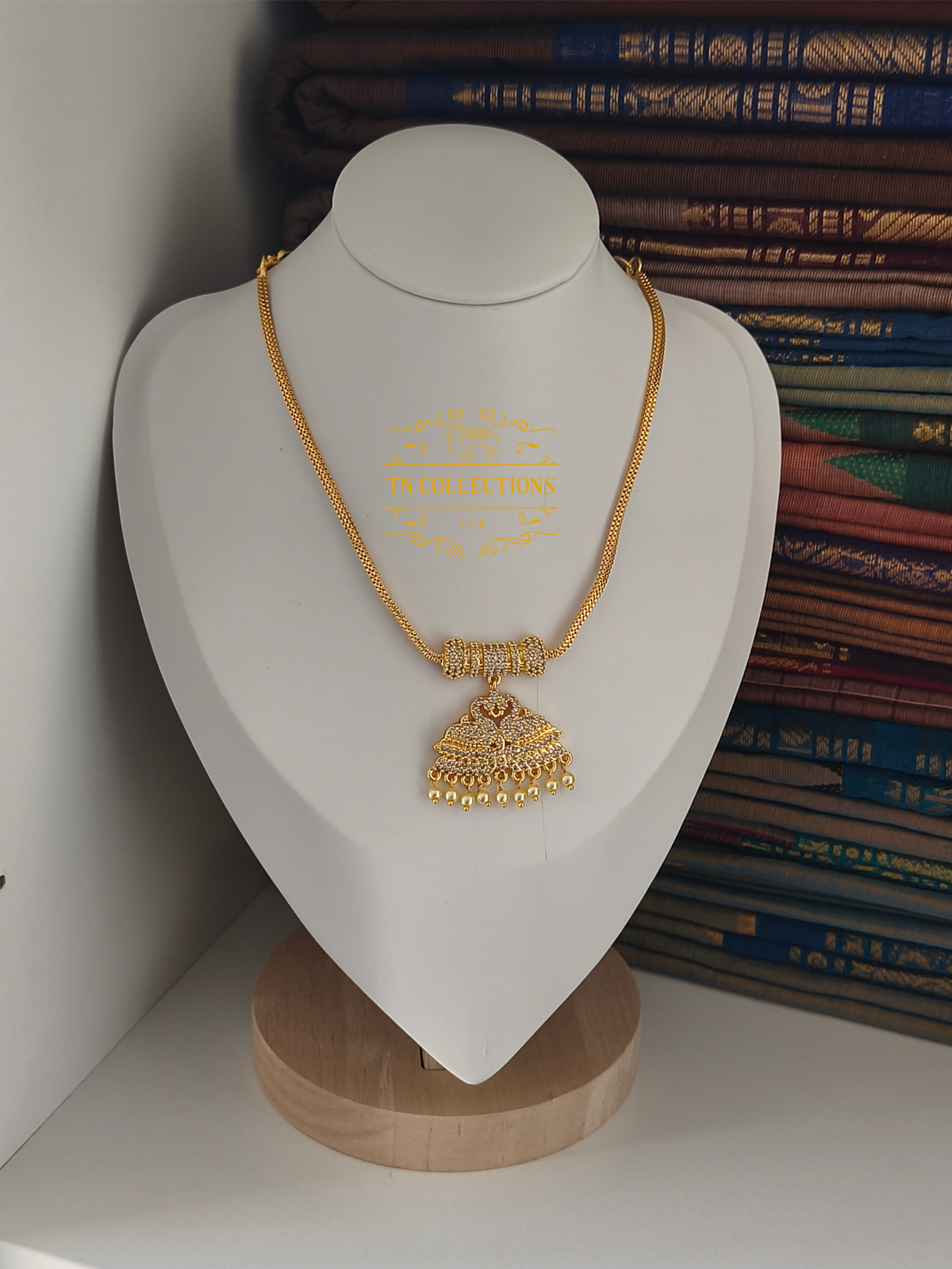 Micro Gold Finish cz stones Attiyal (Full White Stones)