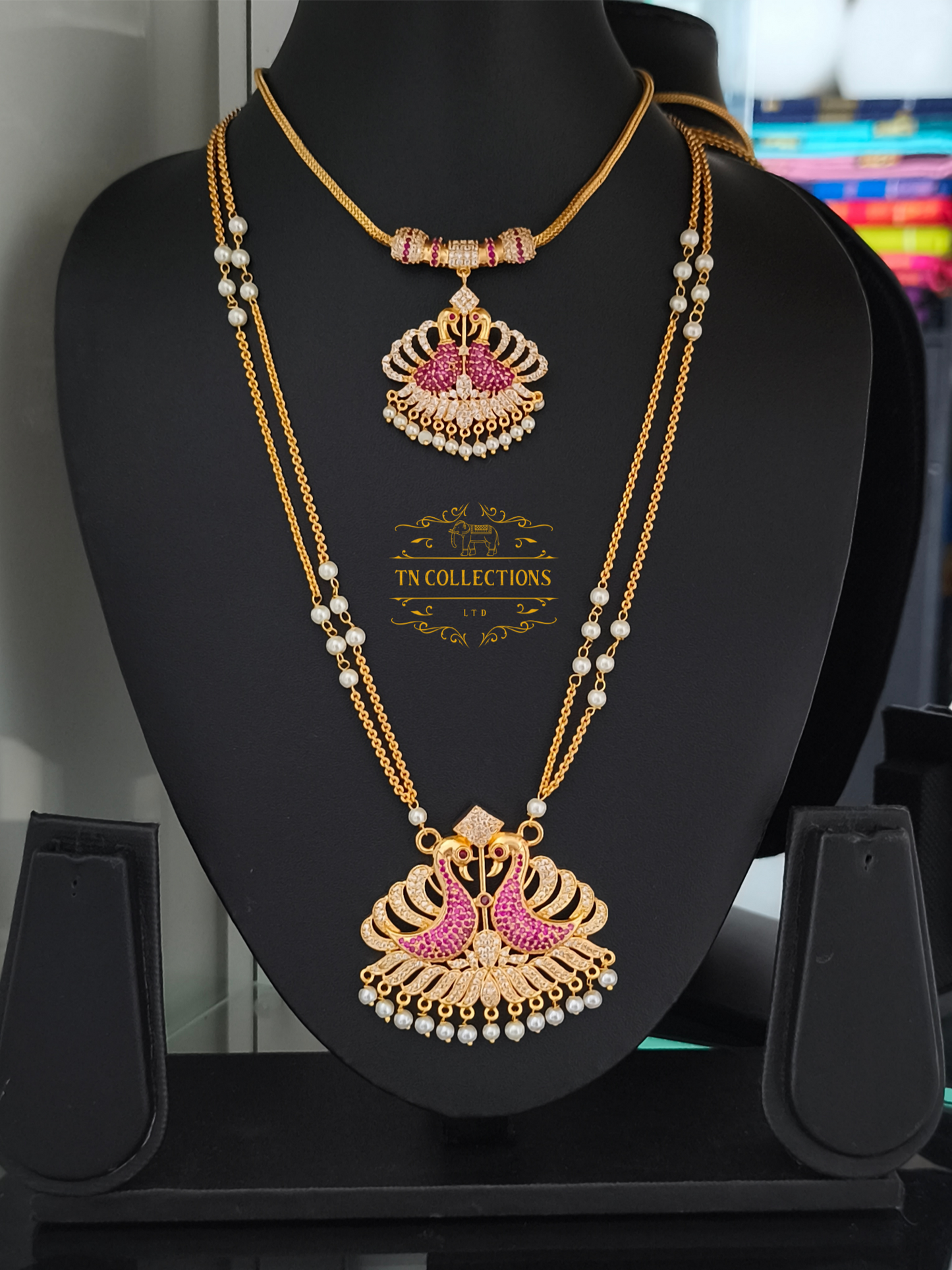 Micro Gold-Plated Traditional Peacock Attiyal Pathakkam Set