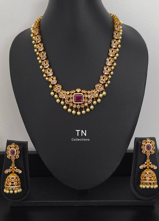 Matte Finish AD Necklace Set