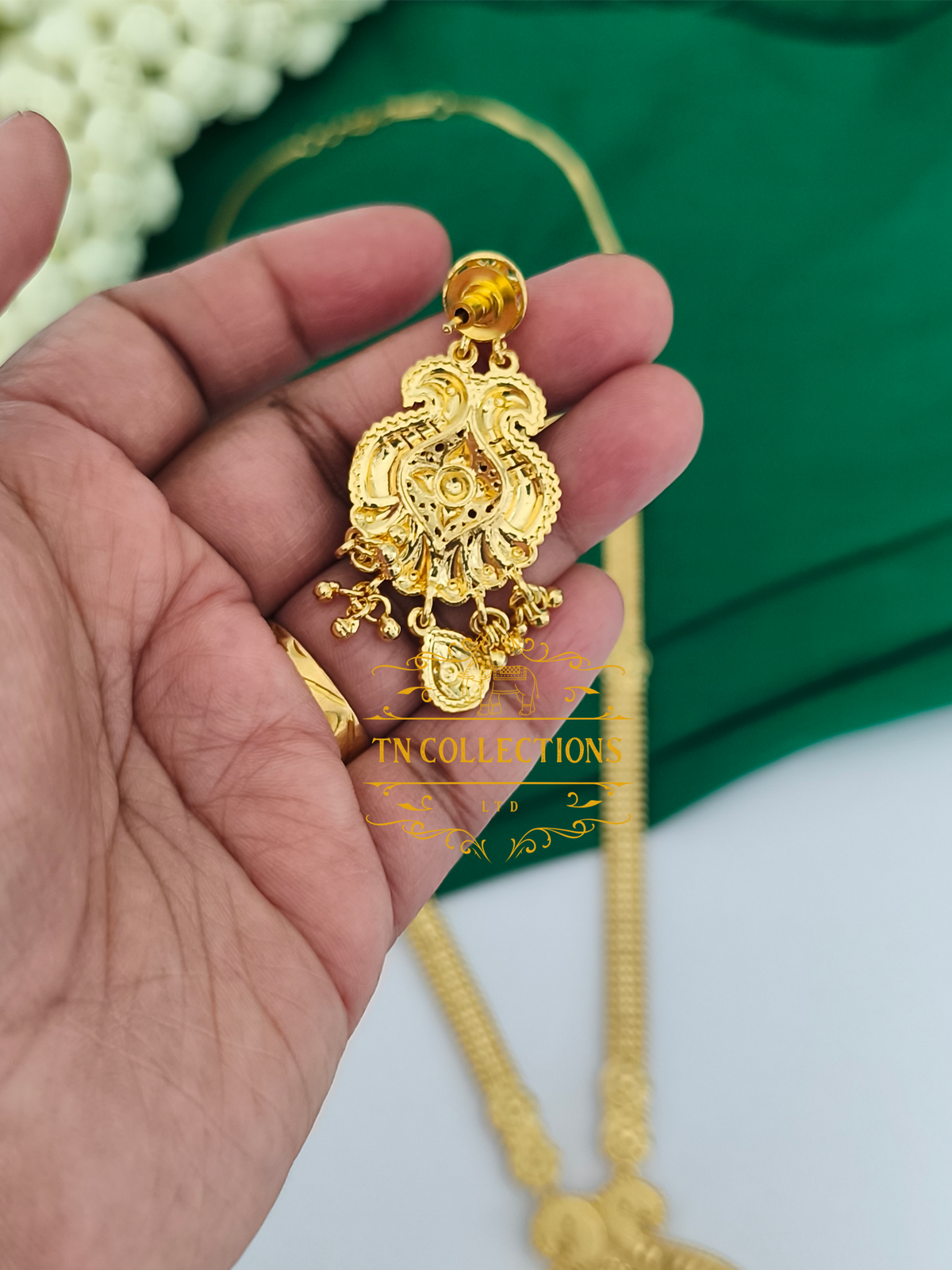 One Gram Gold Forming Haaram with Earrings