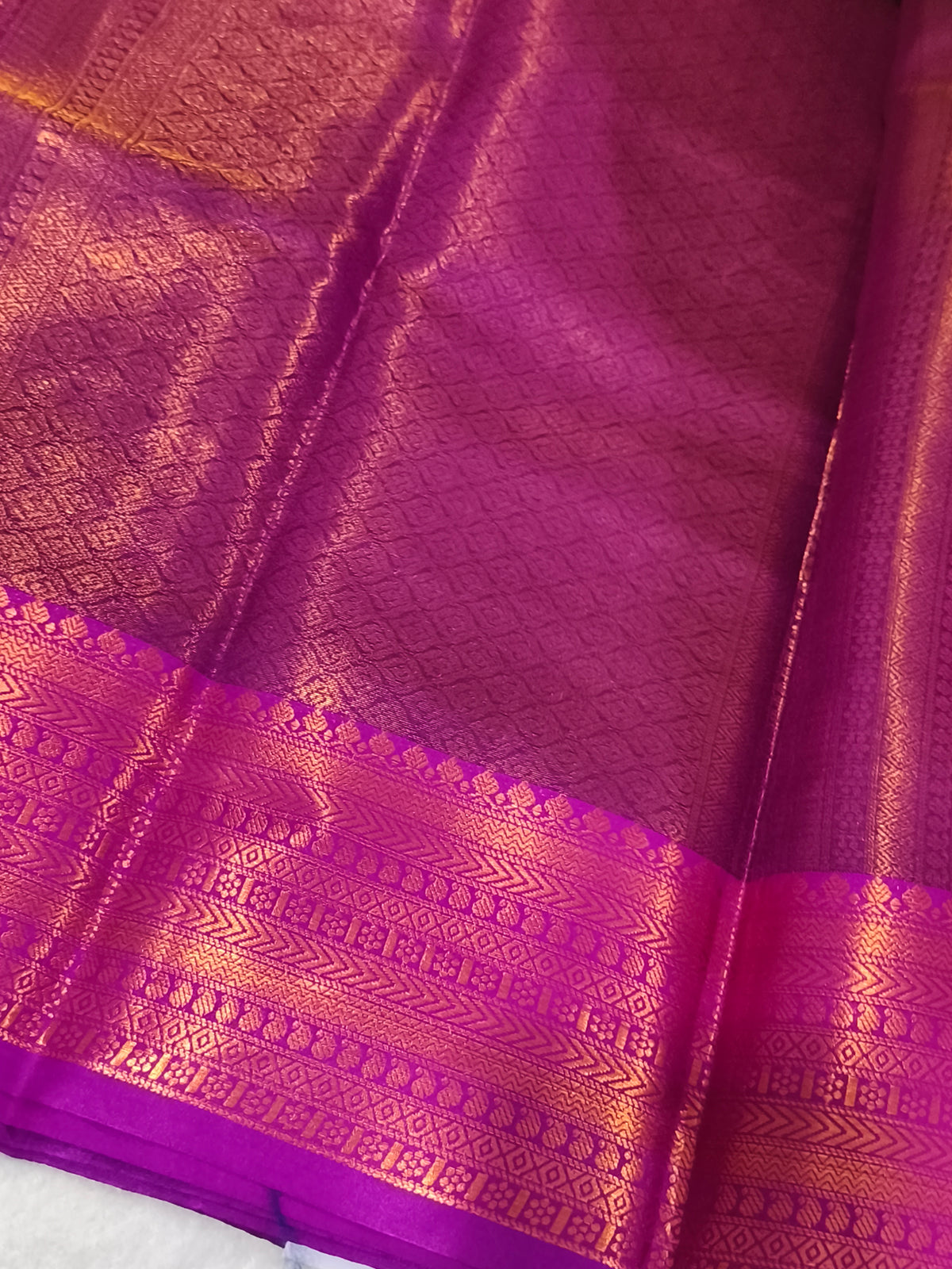 Kanchipuram vairaoosi Soft Silk Saree (Navy Blue)
