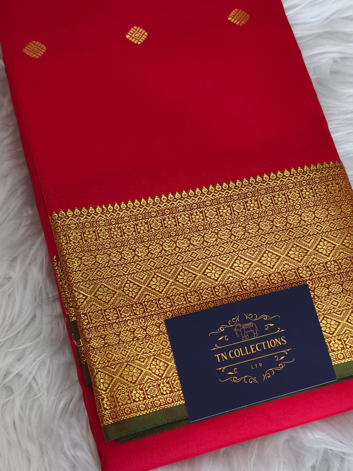 Semi Soft Silk Saree (Bright Red)