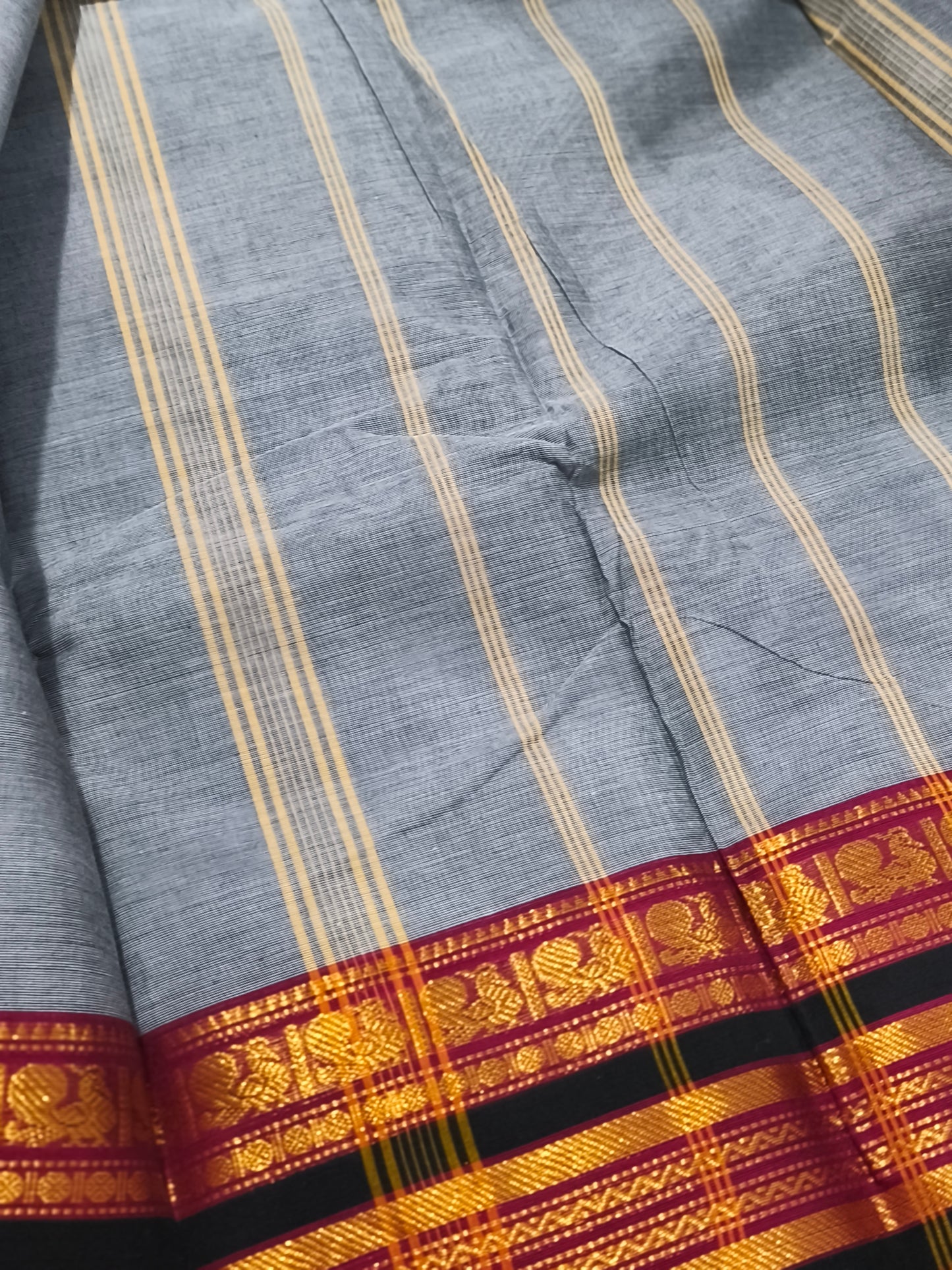 Pure Kanchi Cotton Saree with running blouse