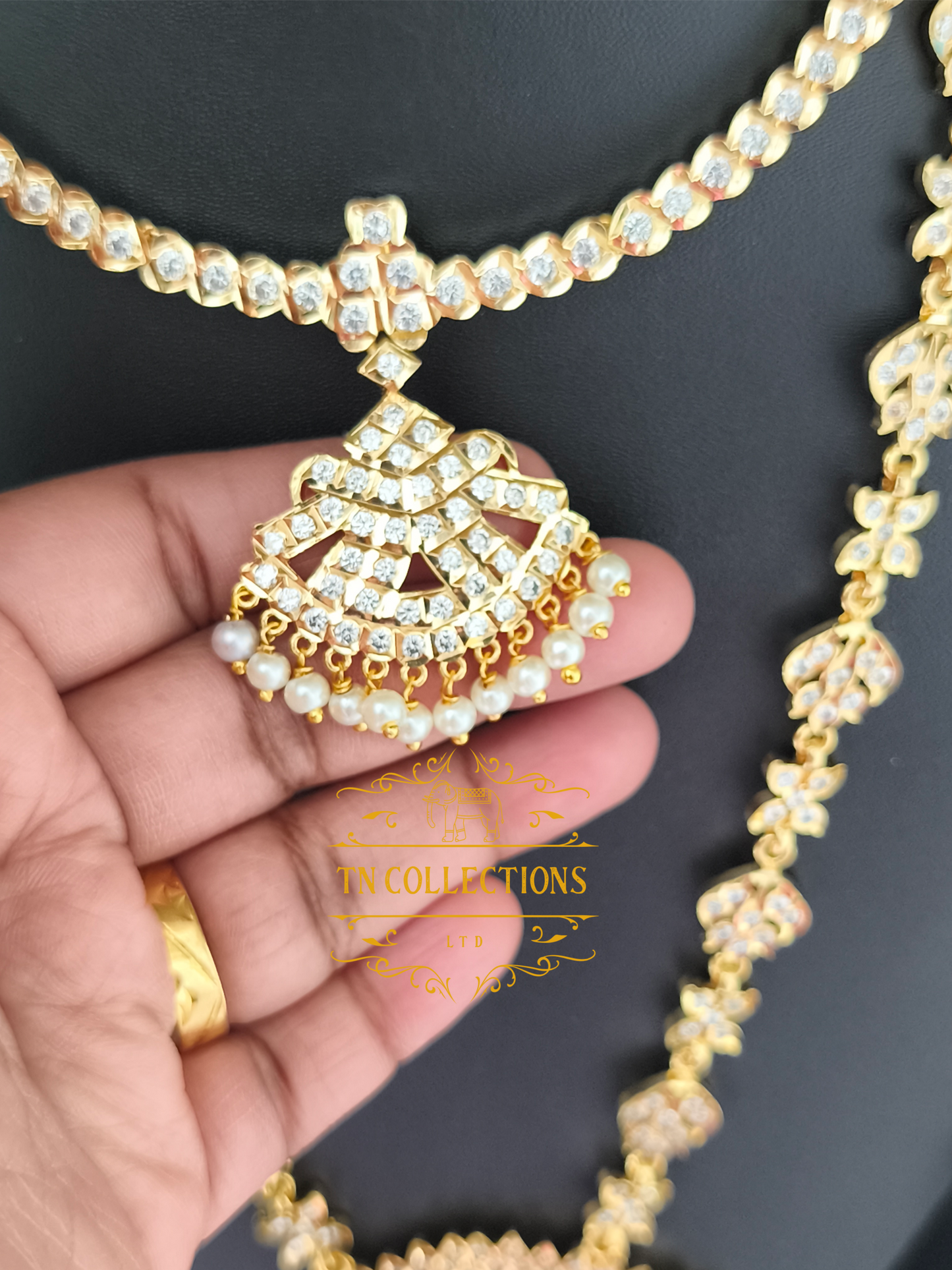 Micro Gold-Plated Traditional Semi Bridal Set (Full white stones)