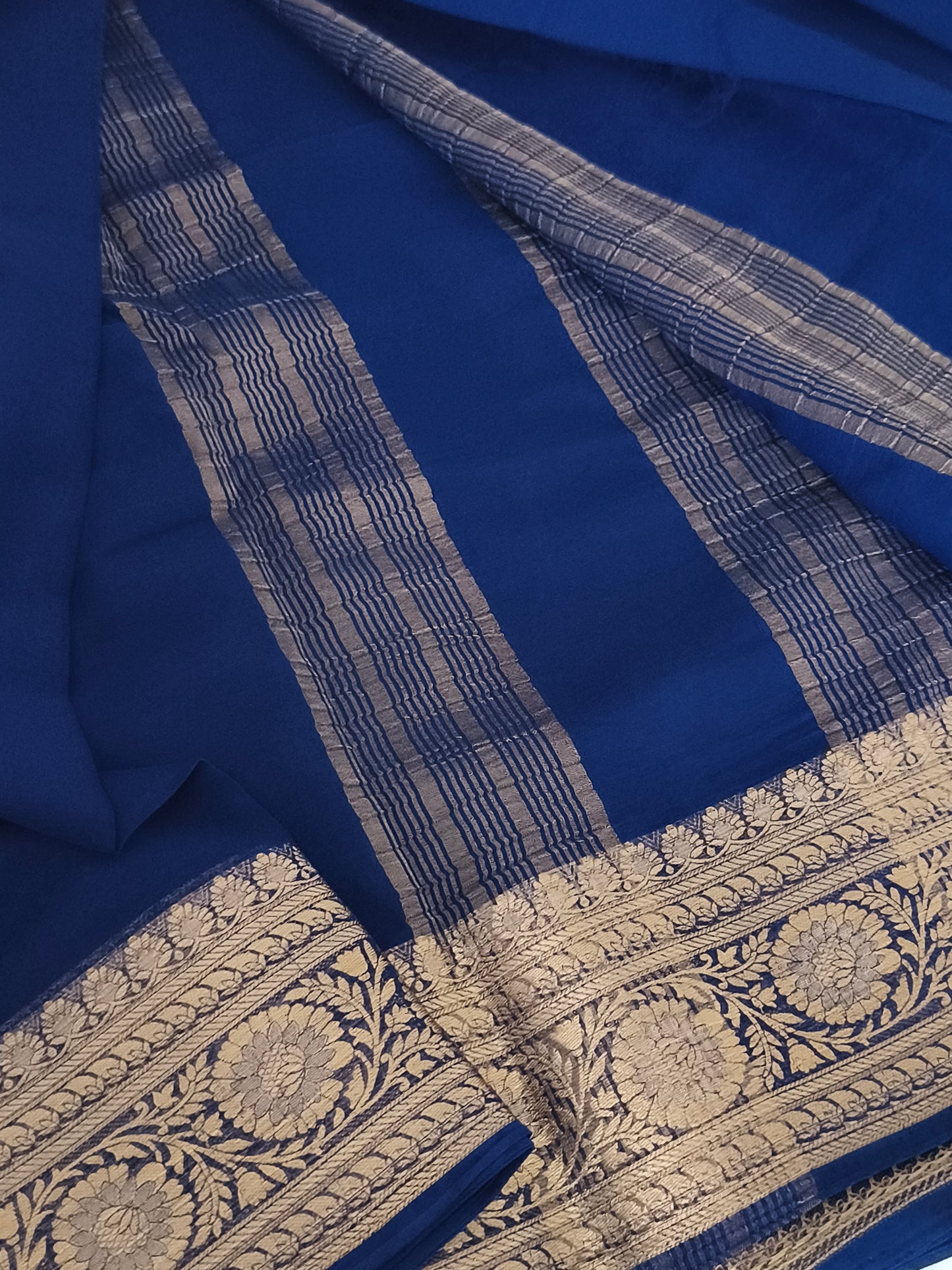Blue Soft lightweight Chiffon Sarees
