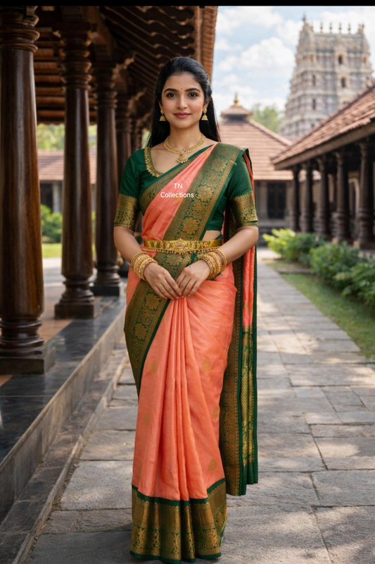 Korvai Premium soft silk saree(Dual tone)