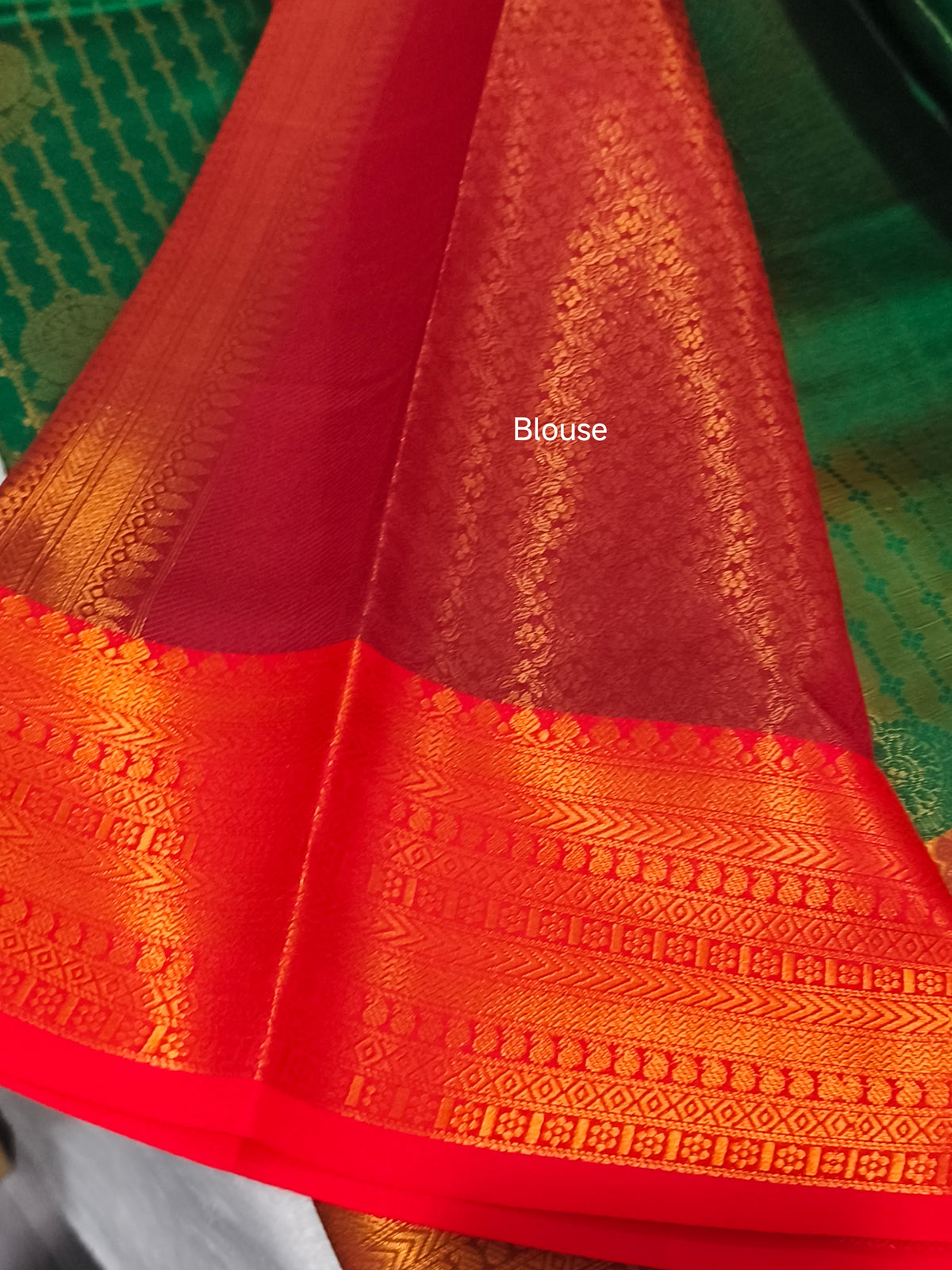 Kanchipuram vairaoosi Soft Silk Saree (Green)