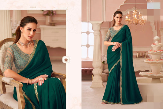 Green Partywear Saree