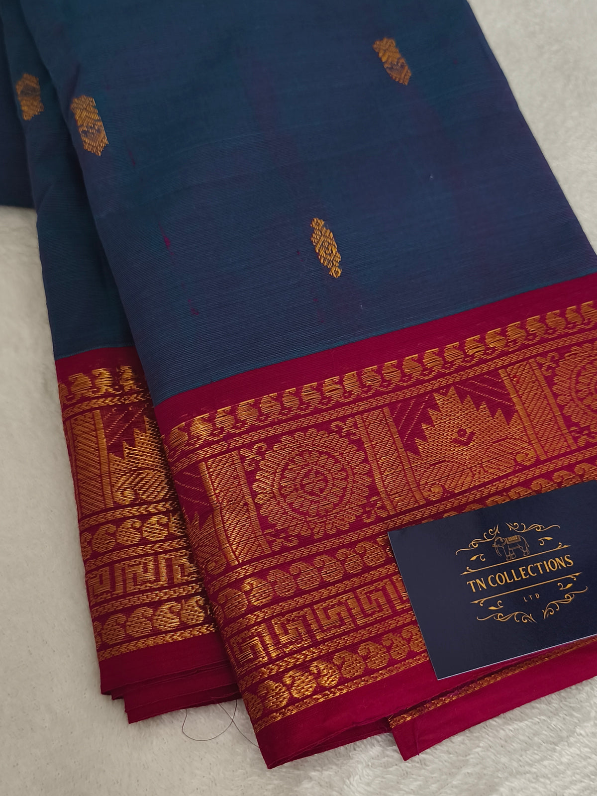 Grand Pure Kanchi Cotton Saree with Rich Pallu (Dual shaded)
