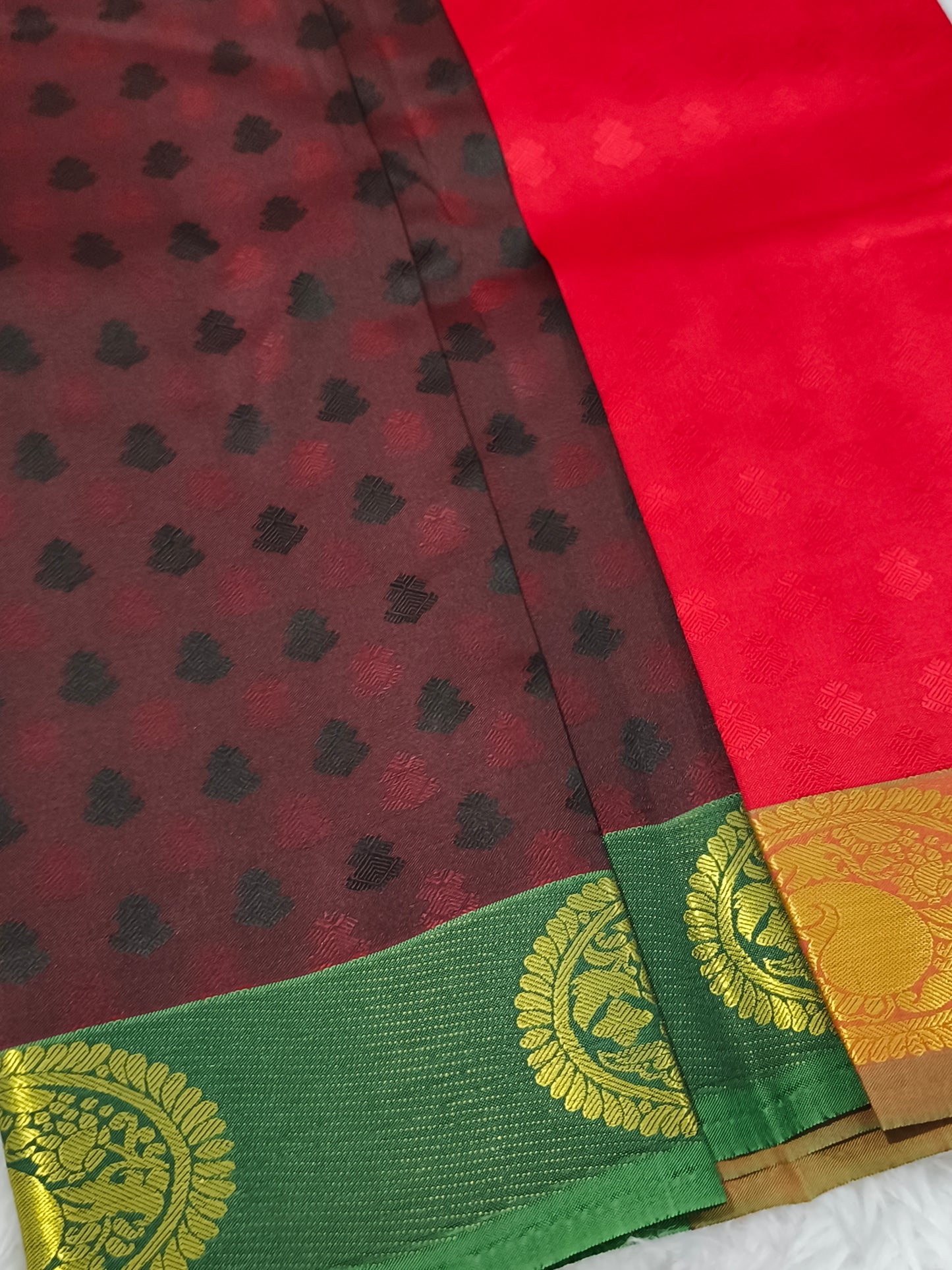 Semi soft silk saree (Red)