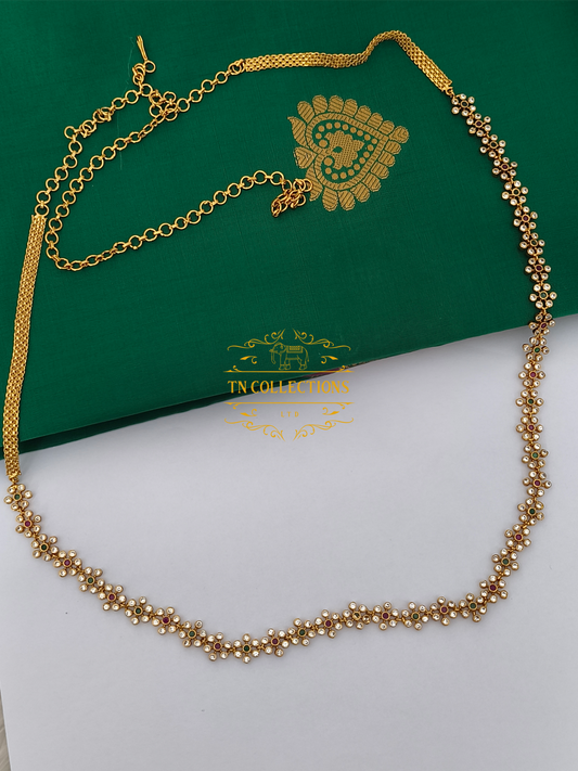 Matte Finish Floral Design Hip Chain