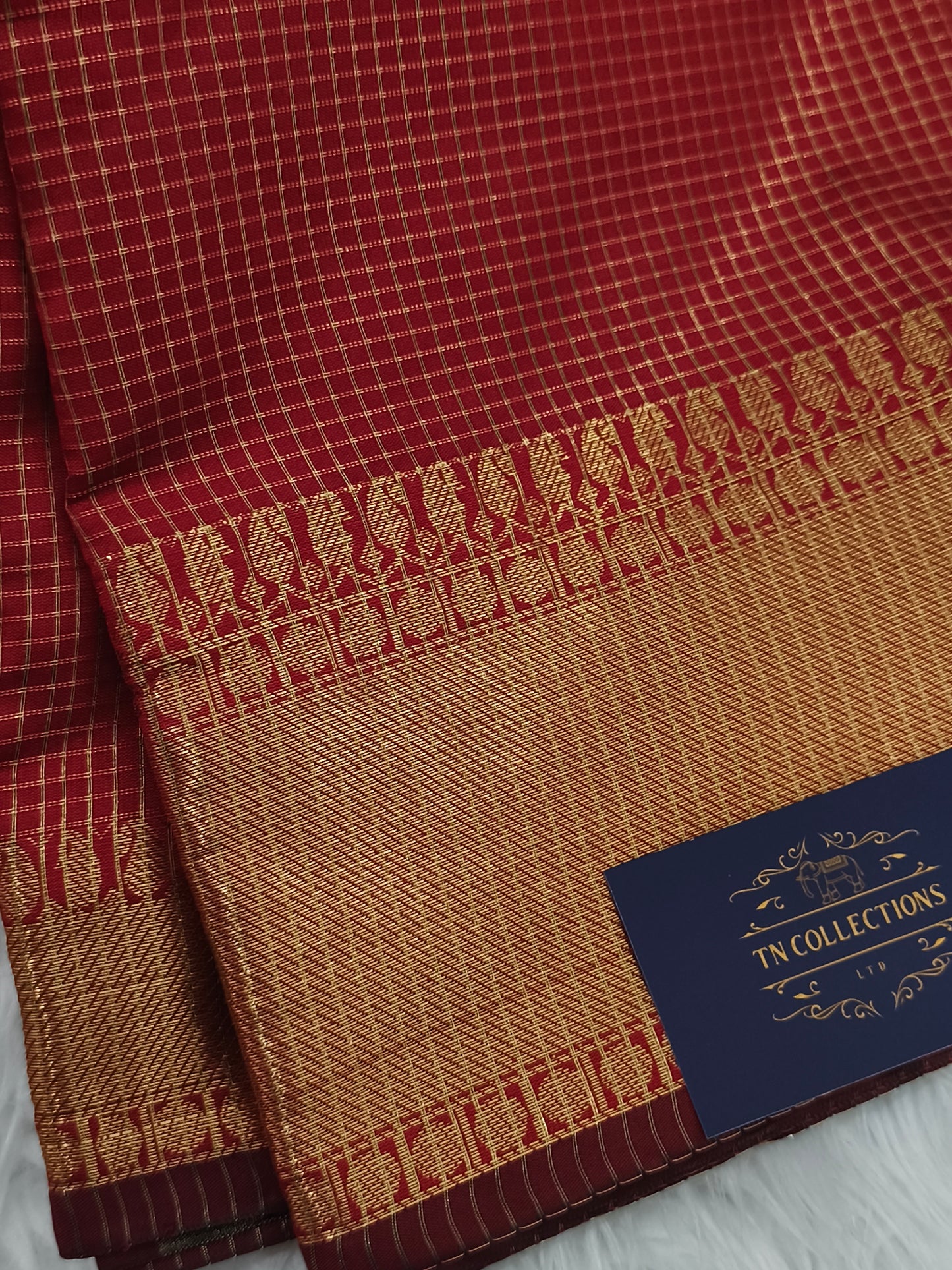 Trendy Small Checked Kanjivaram silk saree