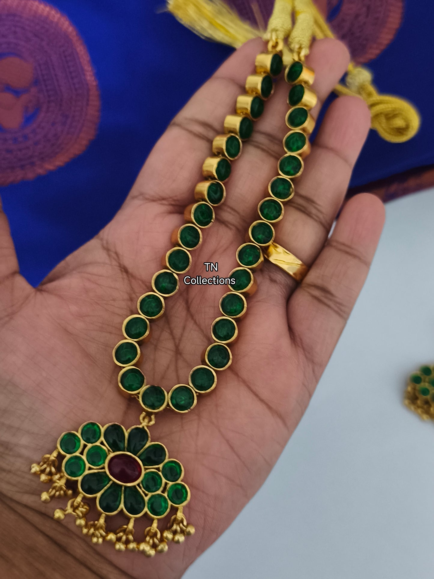 2 in 1 Real kemp stone Necklace Set